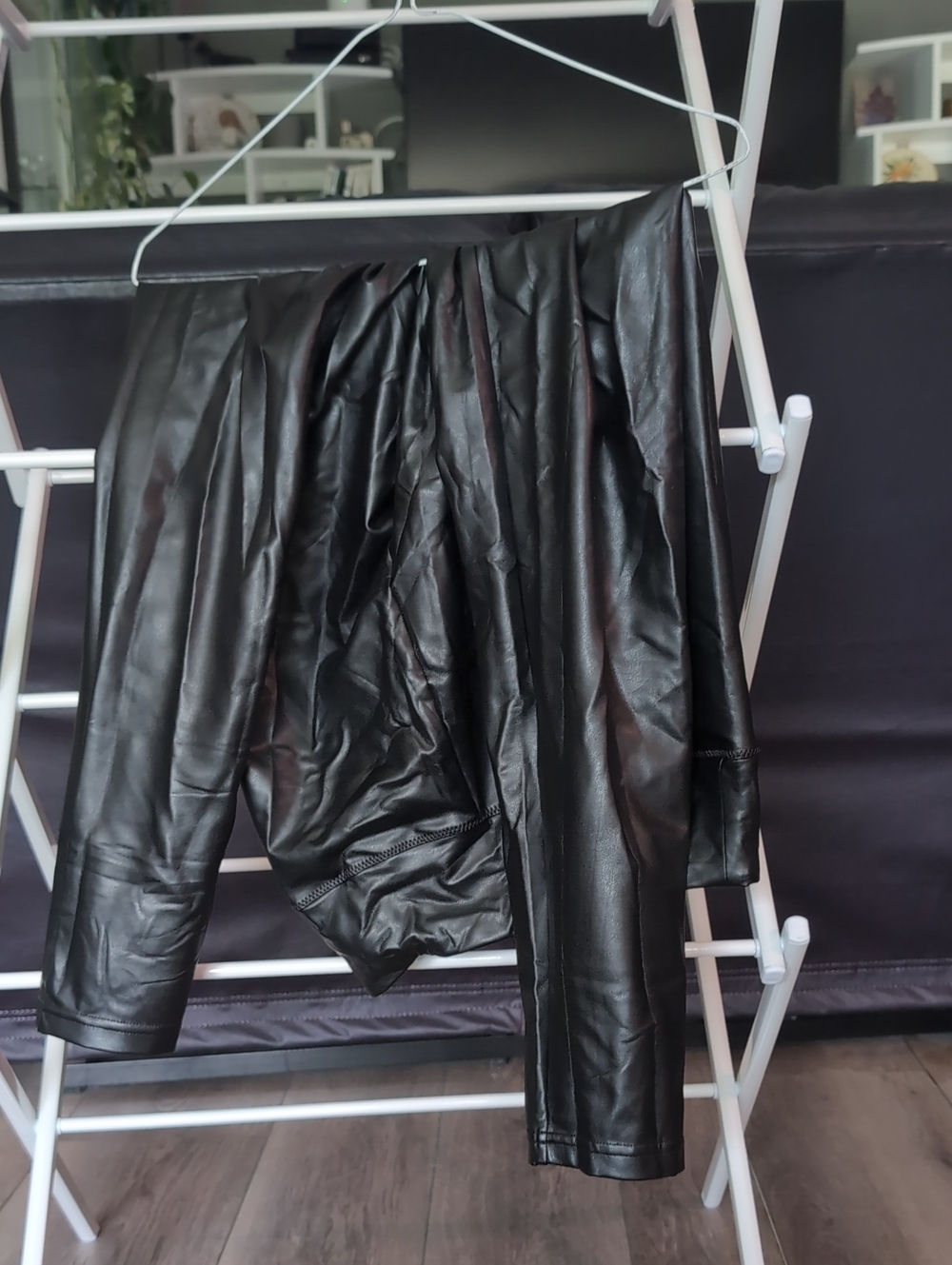Black Vegan Leather Leggings